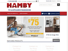 Tablet Screenshot of hambytvandappliance.com